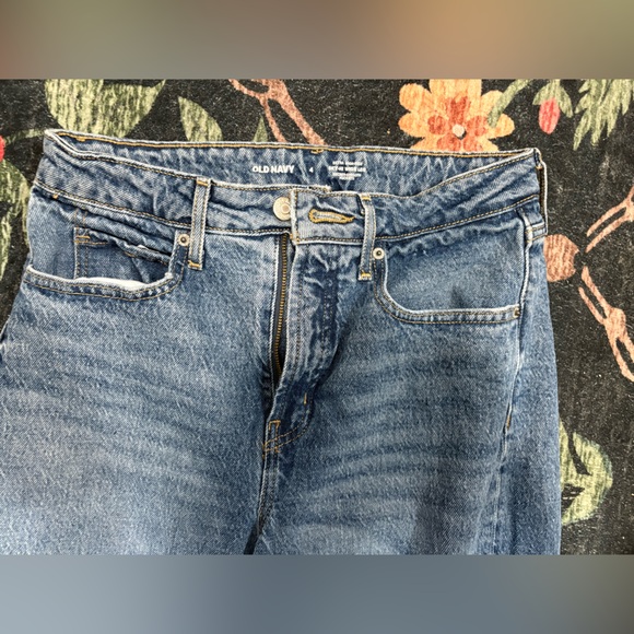 Old Navy Blue Distressed High Waist Wide Leg Jeans size 4 - Picture 3 of 4